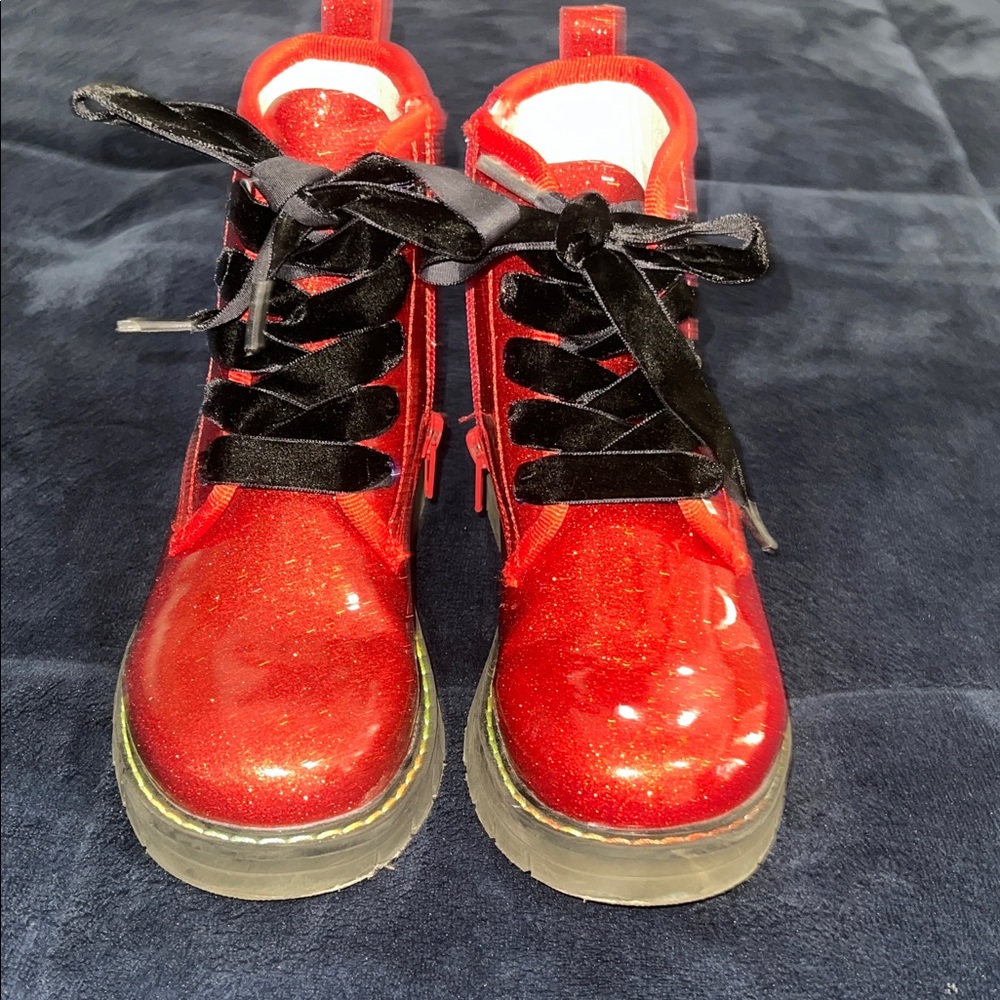 Dream Pair, Kids, Size 1, Red Glitter Boots